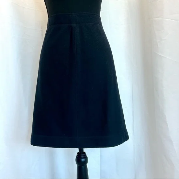 MARC Cain navy blue textured wool pencil skirt Sz XL/14 pull-on - Picture 2 of 12